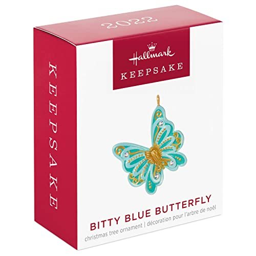 Hallmark Keepsake 1.2" Miniature Christmas Ornament 2022, Bitty Blue Butterfly