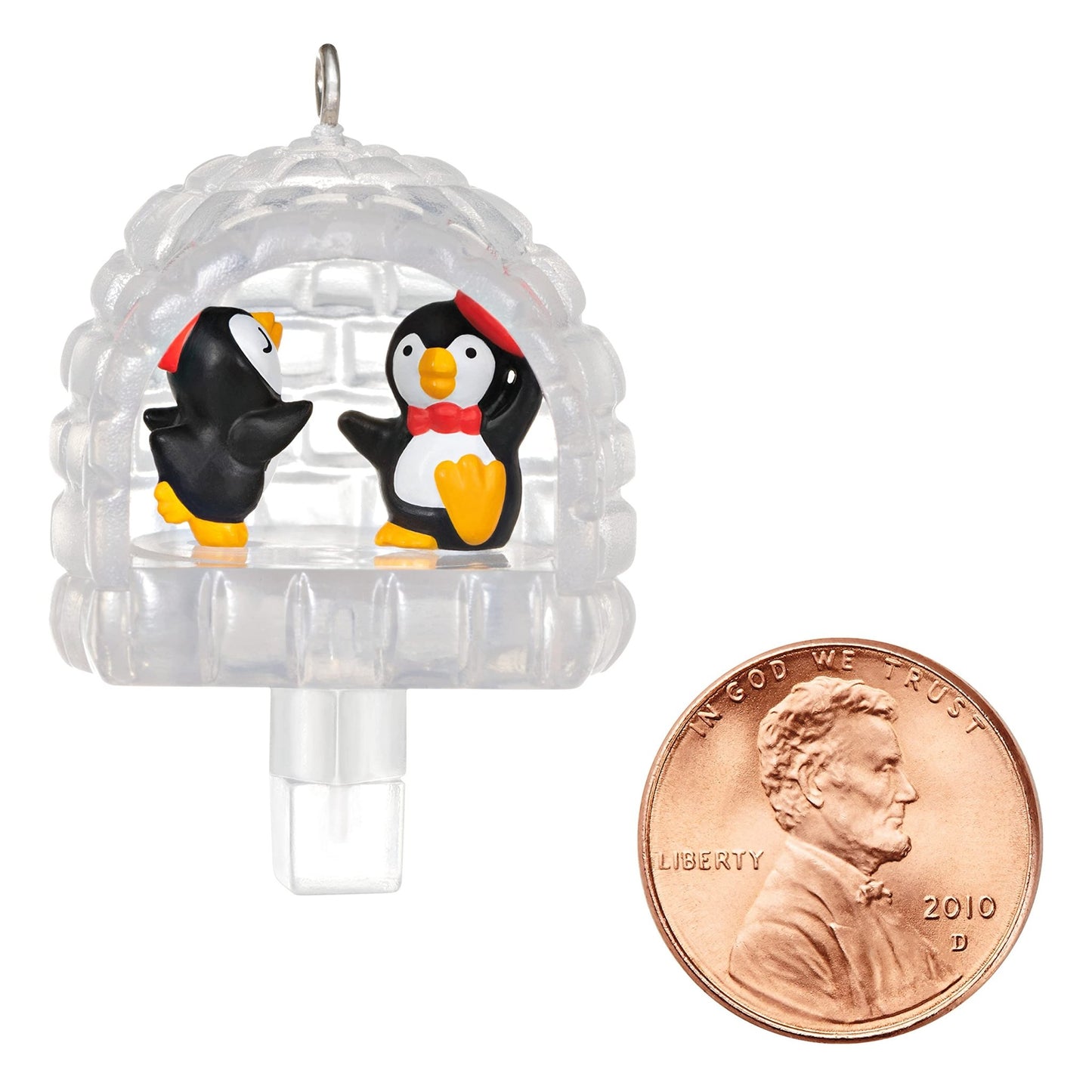 Hallmark Keepsake 1.3" Miniature Christmas Ornament 2021, Mini Igloo Twirl - About Penguins, Motion