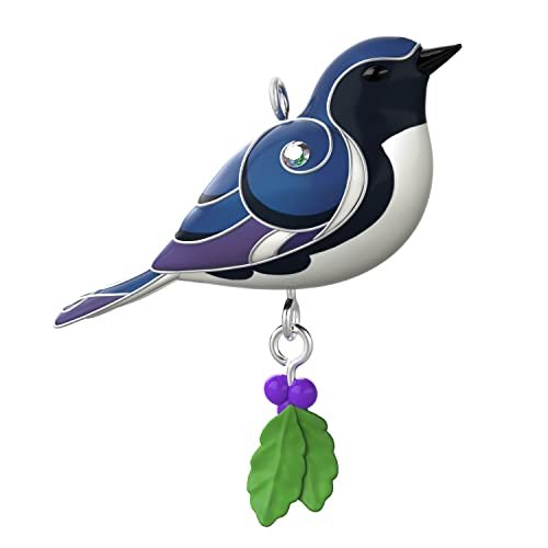 Hallmark Keepsake 1.3" Miniature Christmas Ornament 2022, Black-Throated Blue Warbler