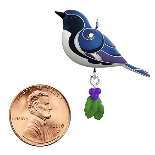 Hallmark Keepsake 1.3" Miniature Christmas Ornament 2022, Black-Throated Blue Warbler