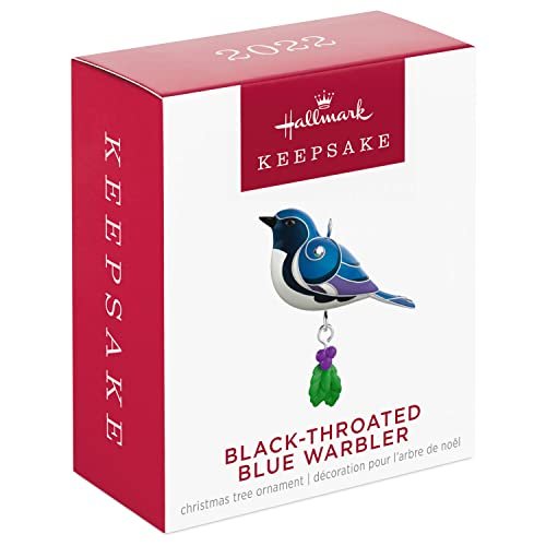 Hallmark Keepsake 1.3" Miniature Christmas Ornament 2022, Black-Throated Blue Warbler