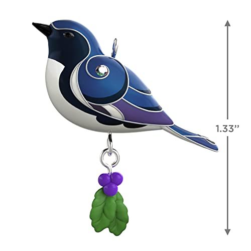 Hallmark Keepsake 1.3" Miniature Christmas Ornament 2022, Black-Throated Blue Warbler