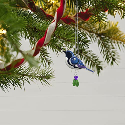 Hallmark Keepsake 1.3" Miniature Christmas Ornament 2022, Black-Throated Blue Warbler