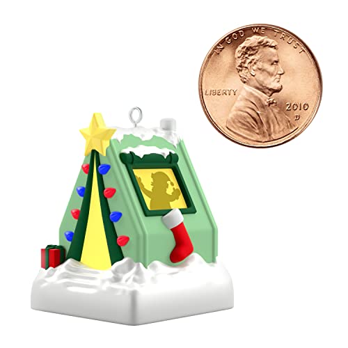 Hallmark Keepsake 1.3" Miniature Christmas Ornament 2022, Camping with Santa with Light, Mini