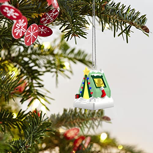 Hallmark Keepsake 1.3" Miniature Christmas Ornament 2022, Camping with Santa with Light, Mini