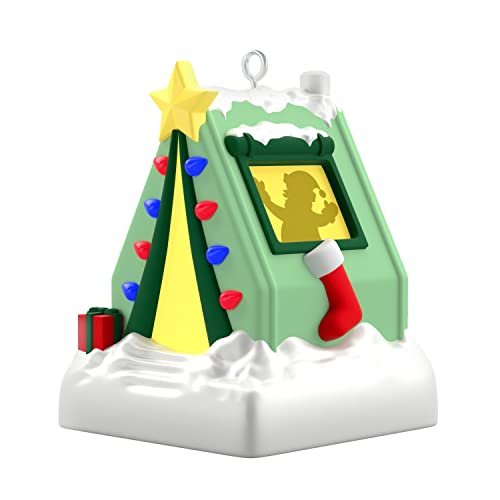 Hallmark Keepsake 1.3" Miniature Christmas Ornament 2022, Camping with Santa with Light, Mini