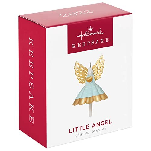 Hallmark Keepsake 1.5" Miniature Christmas Ornament 2022, Little Angel with Heart, Porcelain