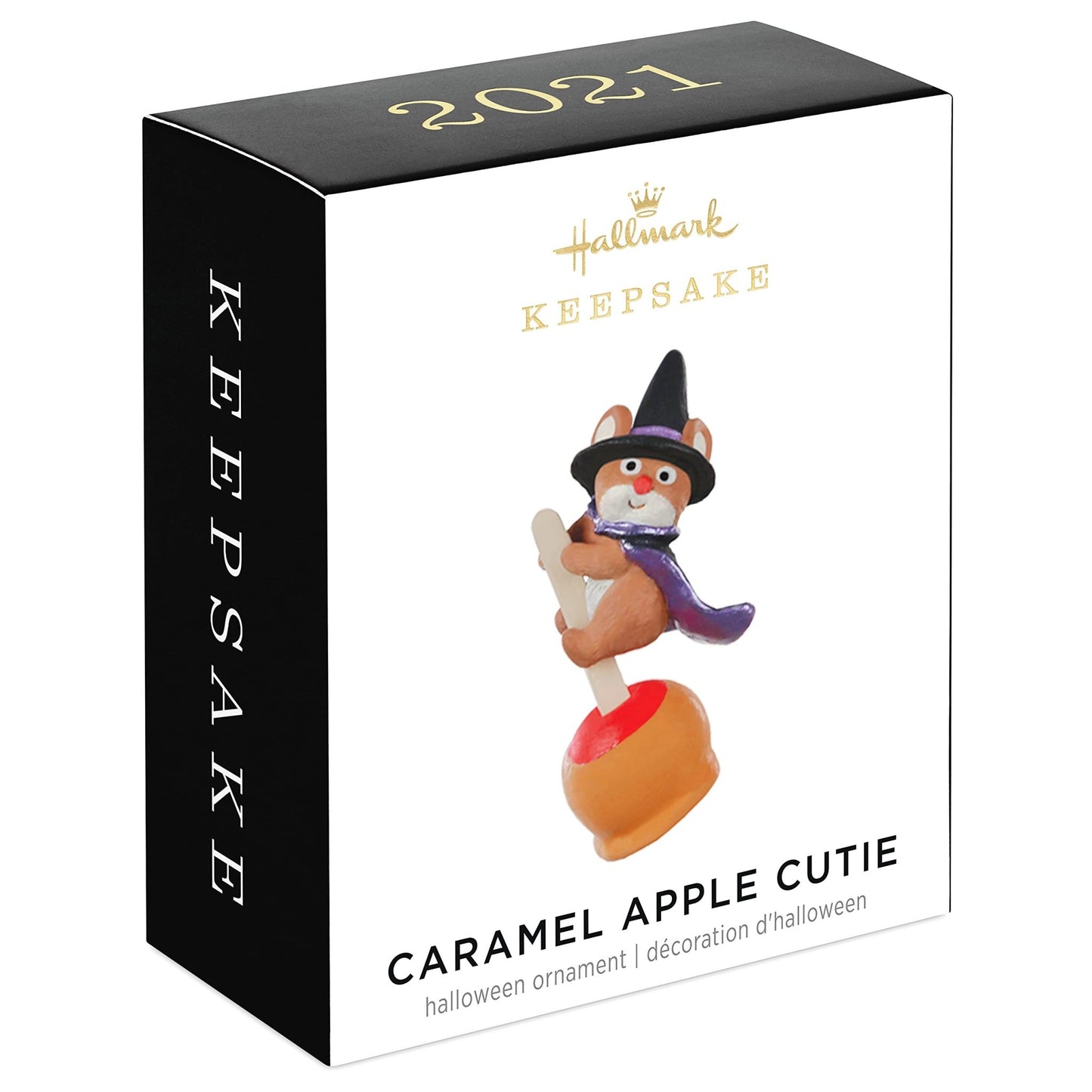 Hallmark Keepsake 1.5” Miniature Halloween Ornament 2021, Caramel Apple Cutie Mouse, Mini