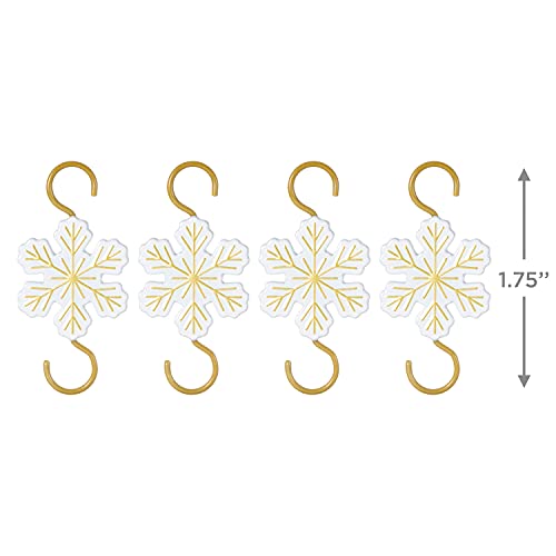 Hallmark Keepsake 2021, Miniature Snowflake Metal Ornament Hooks, Pack of 4