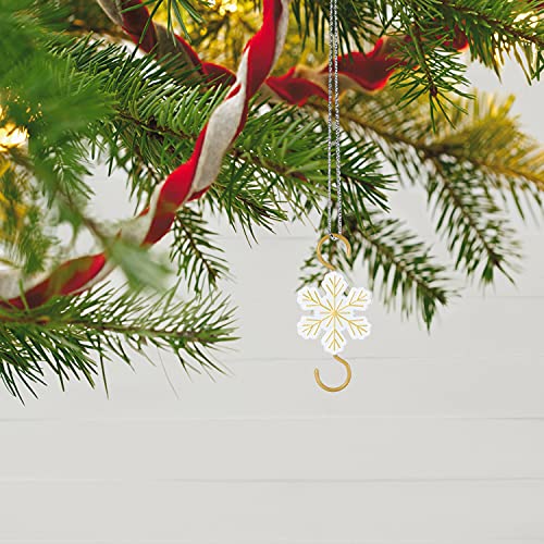 Hallmark Keepsake 2021, Miniature Snowflake Metal Ornament Hooks, Pack of 4