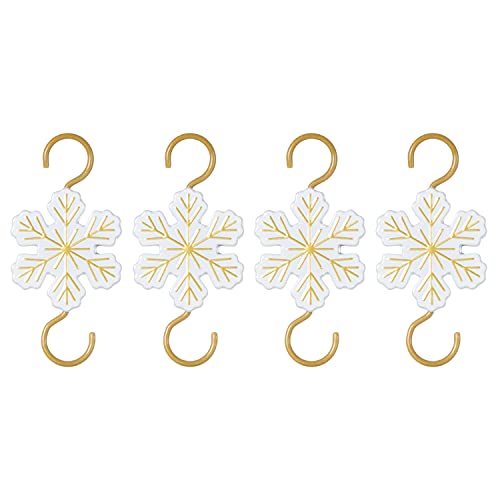 Hallmark Keepsake 2021, Miniature Snowflake Metal Ornament Hooks, Pack of 4