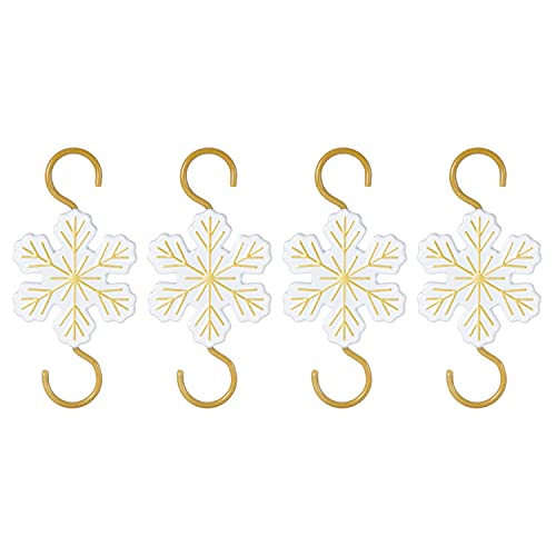 Hallmark Keepsake 2021, Miniature Snowflake Metal Ornament Hooks, Pack of 4