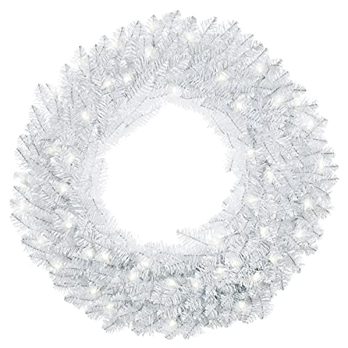 Hallmark Keepsake 2021, Sparkling White Wreath with Lights, 30"