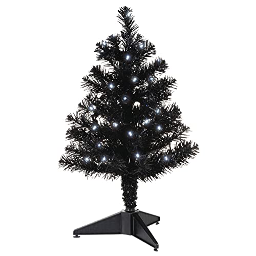 Hallmark Keepsake 2022, Miniature Halloween Tree, Black Christmas Tree with Lights, 18.75"