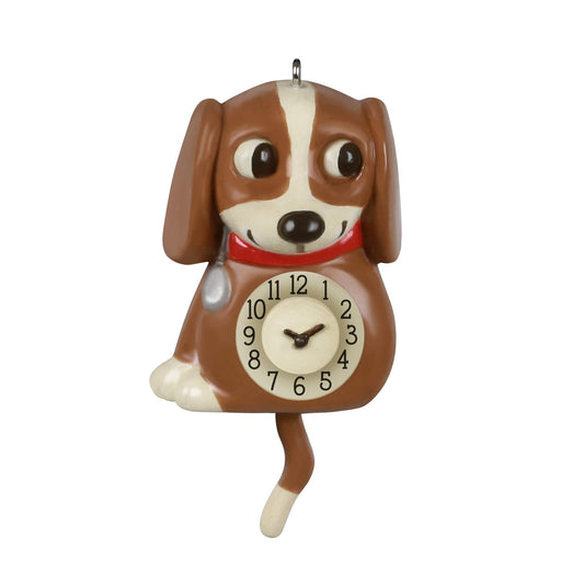 Hallmark Keepsake 2.1" Miniature Christmas Ornament 2021, Mini Lil' Puppy Clock, Motion