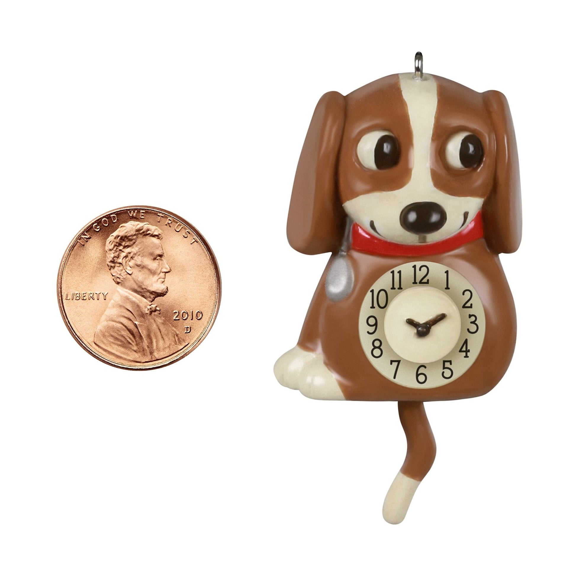 Hallmark Keepsake 2.1" Miniature Christmas Ornament 2021, Mini Lil' Puppy Clock, Motion