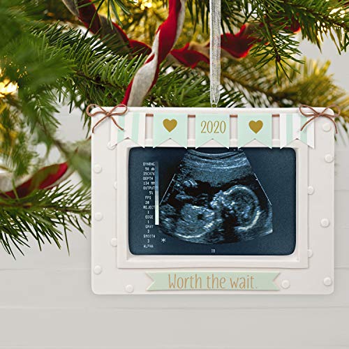 Hallmark Keepsake Christmas Ornament 2020 Year Dated Worth the Wait Baby Sonogram Porcelain Photo Frame