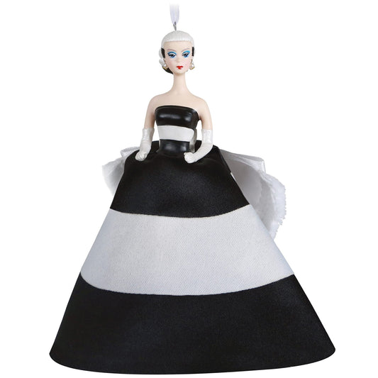 Hallmark Keepsake Christmas Ornament 2021, Barbie Black & White Forever, Porcelain and Fabric