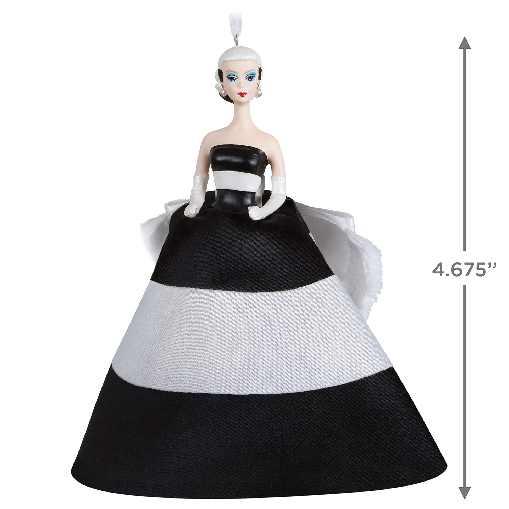 Hallmark Keepsake Christmas Ornament 2021, Barbie Black & White Forever, Porcelain and Fabric