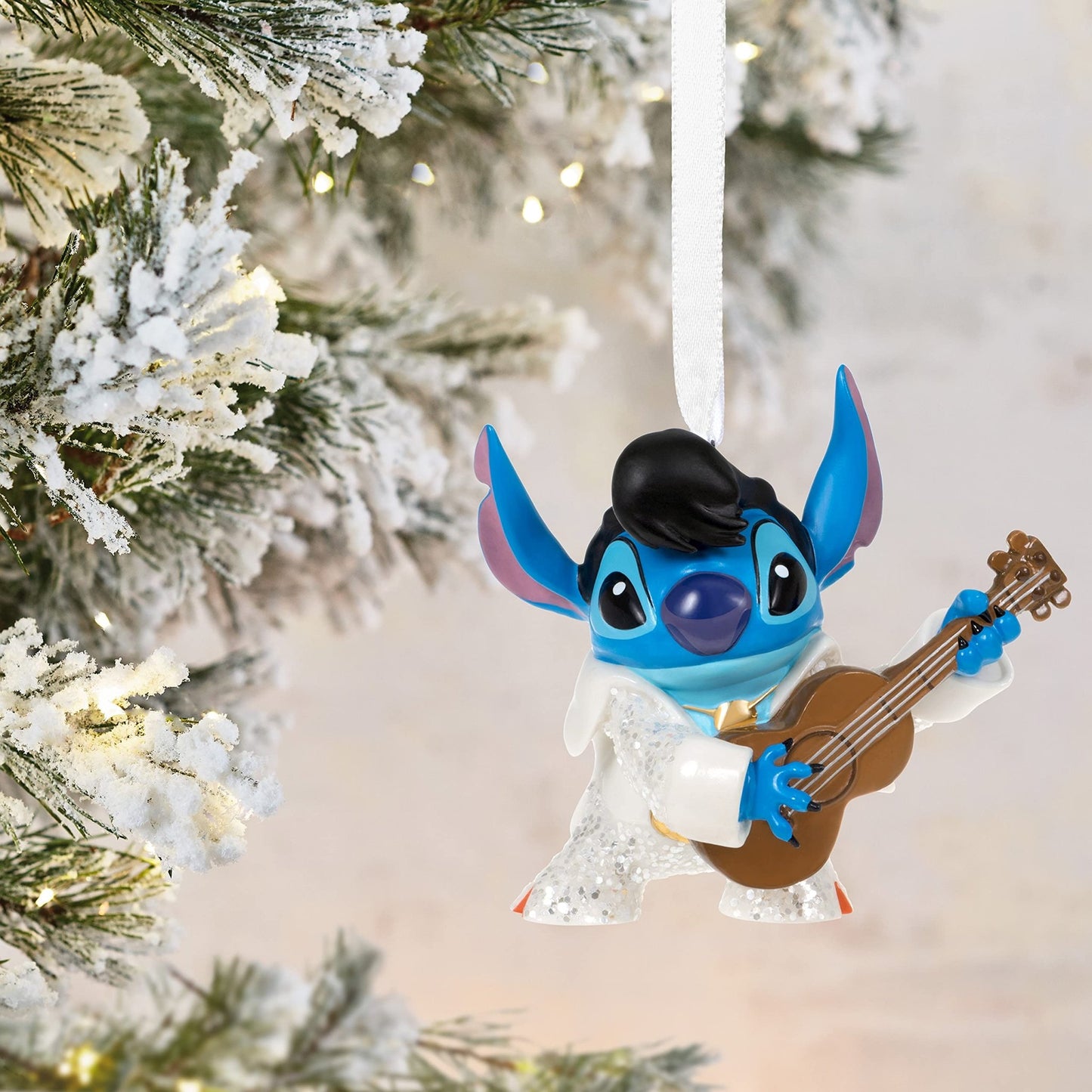 Hallmark Keepsake Christmas Ornament 2021, Disney Lilo & Stitch Rockstar Stitch, Porcelain