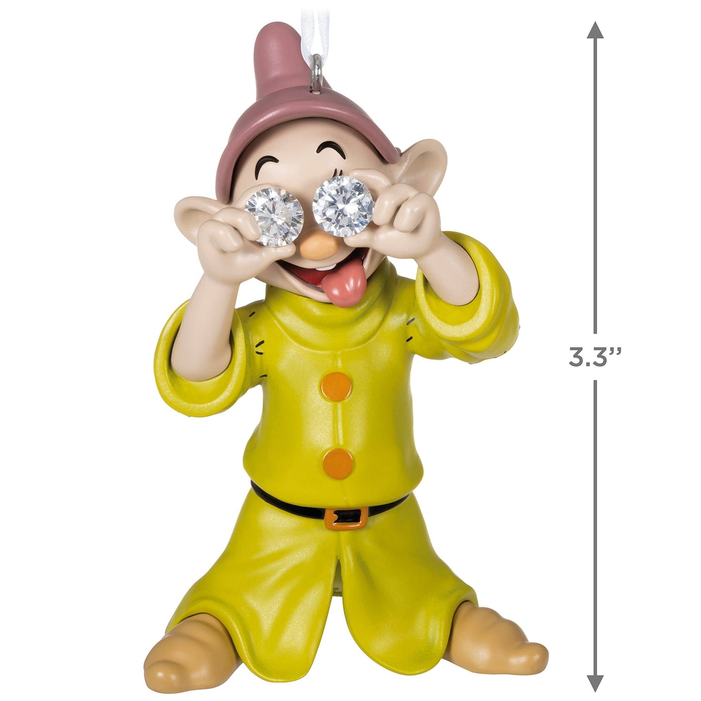 Hallmark Keepsake Christmas Ornament 2021, Disney Snow White and The Seven Dwarfs Diamond Eyes Dopey, Metal