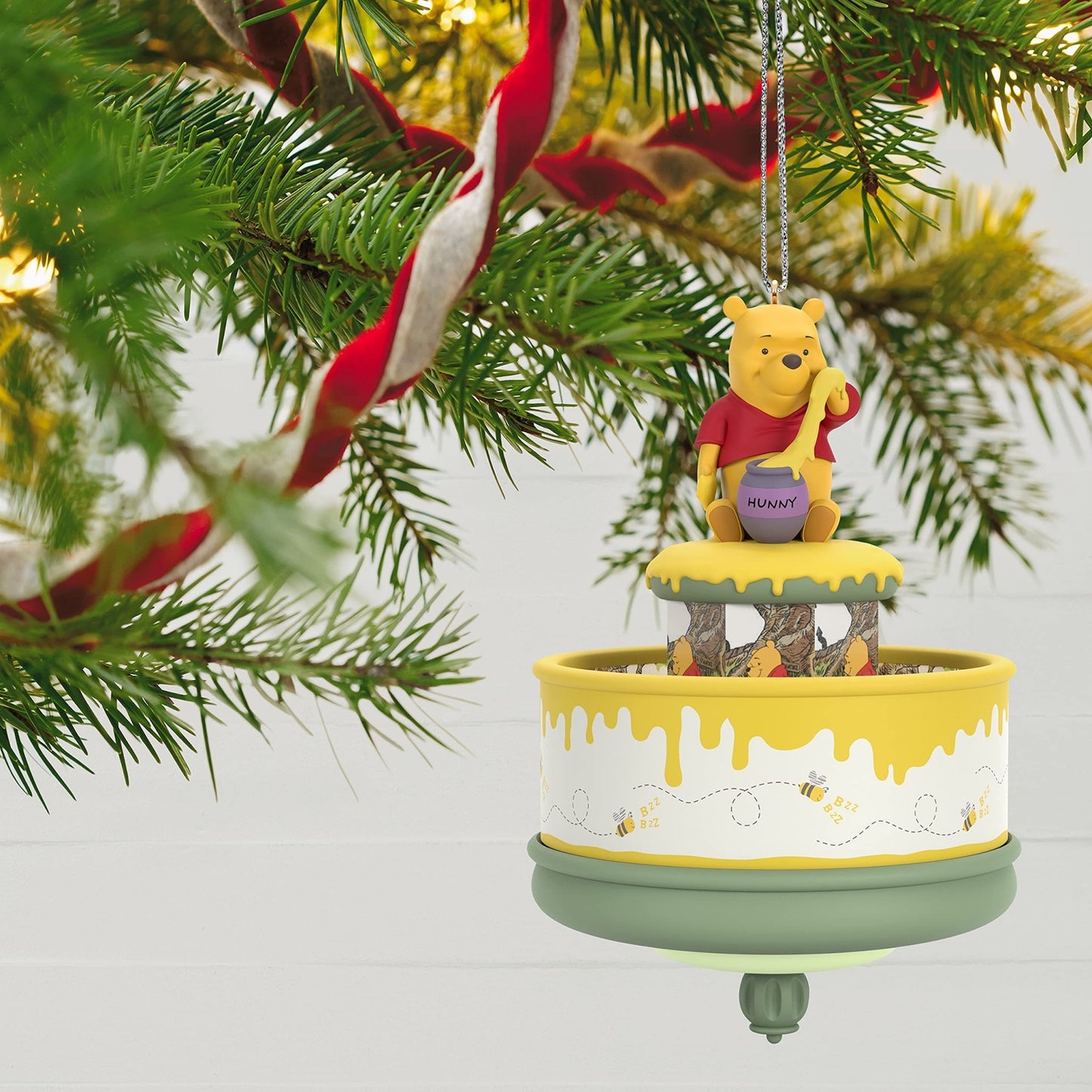 Hallmark Keepsake Christmas Ornament 2021, Disney Winnie The Pooh and The Honey Tree 55th Anniversary, Motion