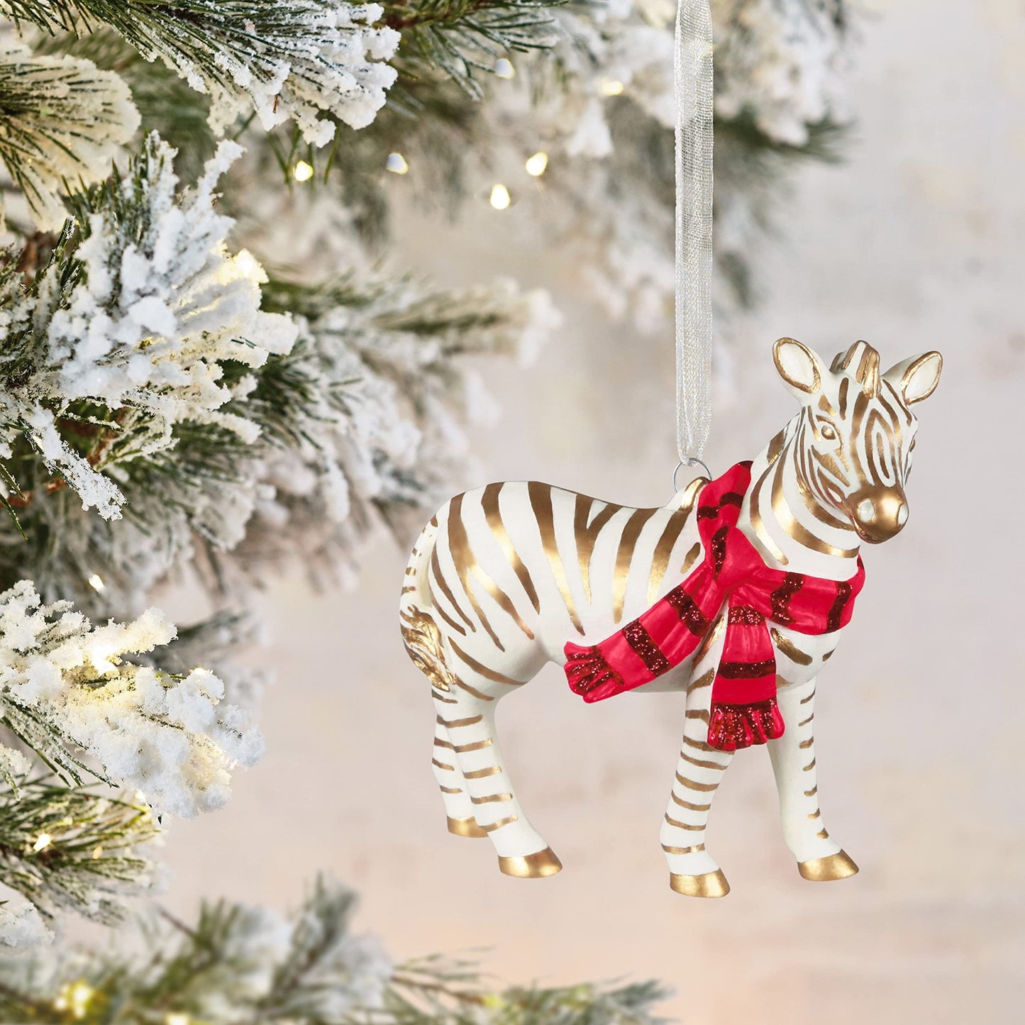 Hallmark Keepsake Christmas Ornament 2021, Elegant Zebra, Porcelain