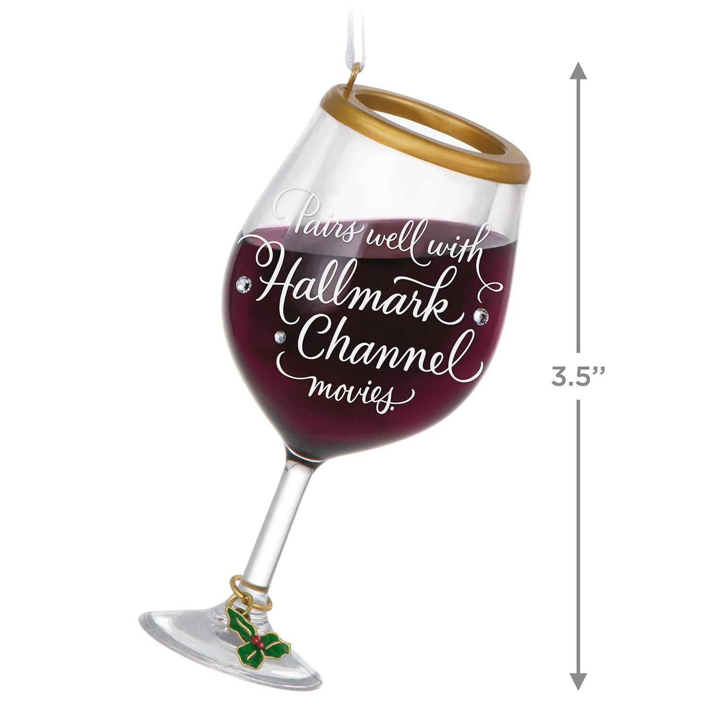 Hallmark Keepsake Christmas Ornament 2021, Hallmark Channel The Perfect Pairing Wine Glass