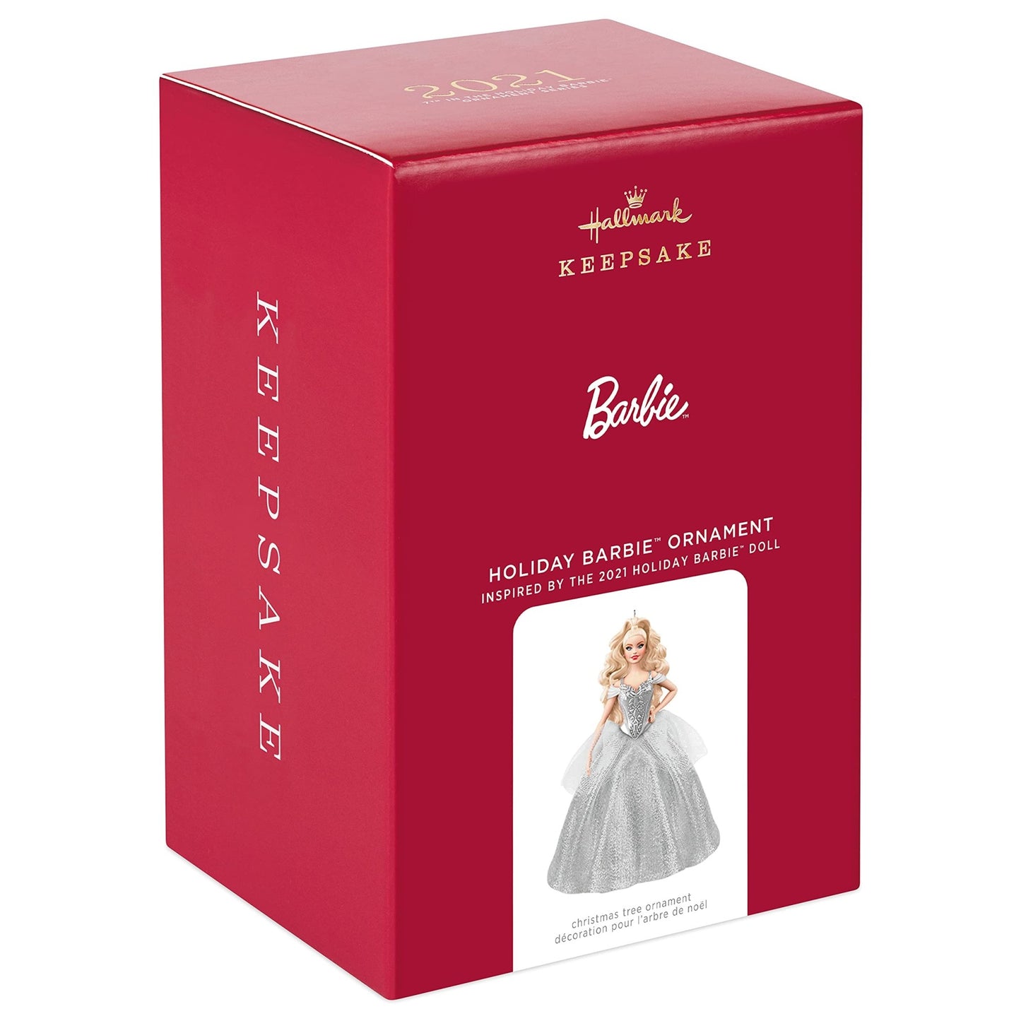 Hallmark Keepsake Christmas Ornament 2021, Holiday Barbie Doll