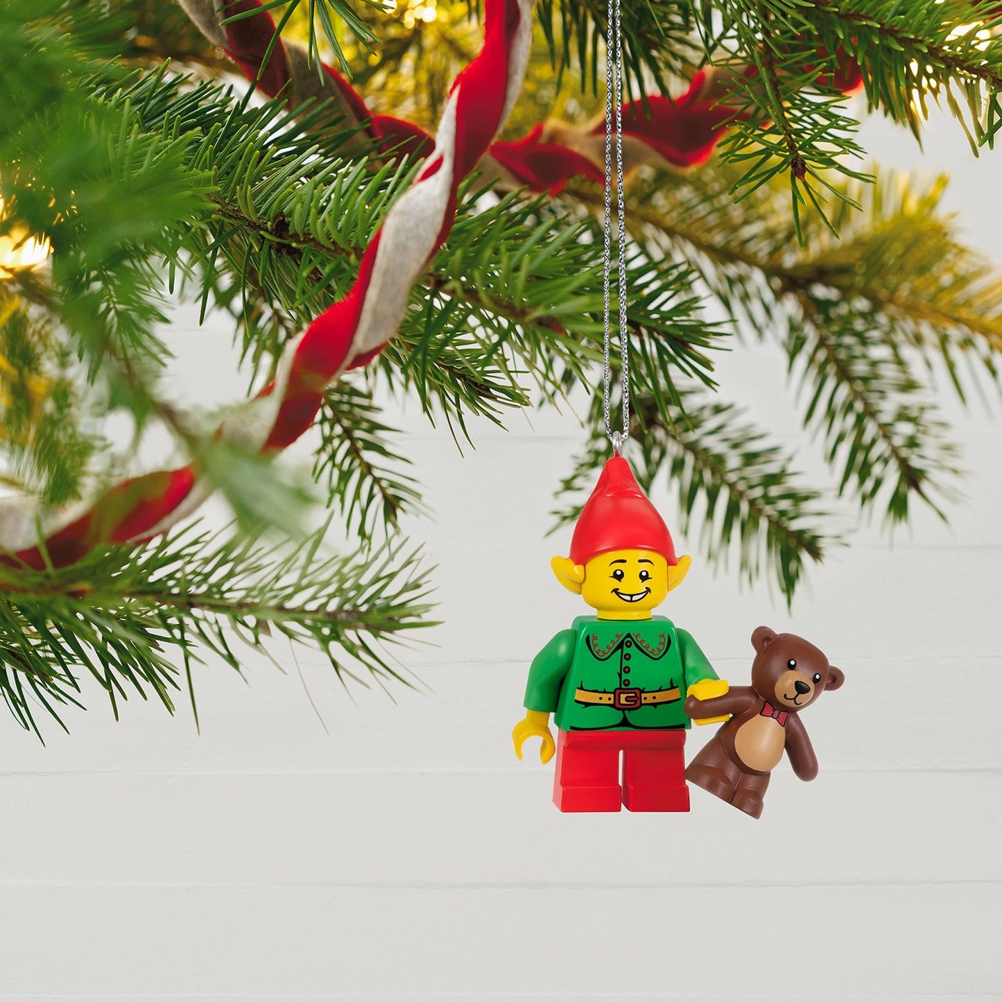 Hallmark Keepsake Christmas Ornament 2021, Lego Elf and Teddy Minifigure