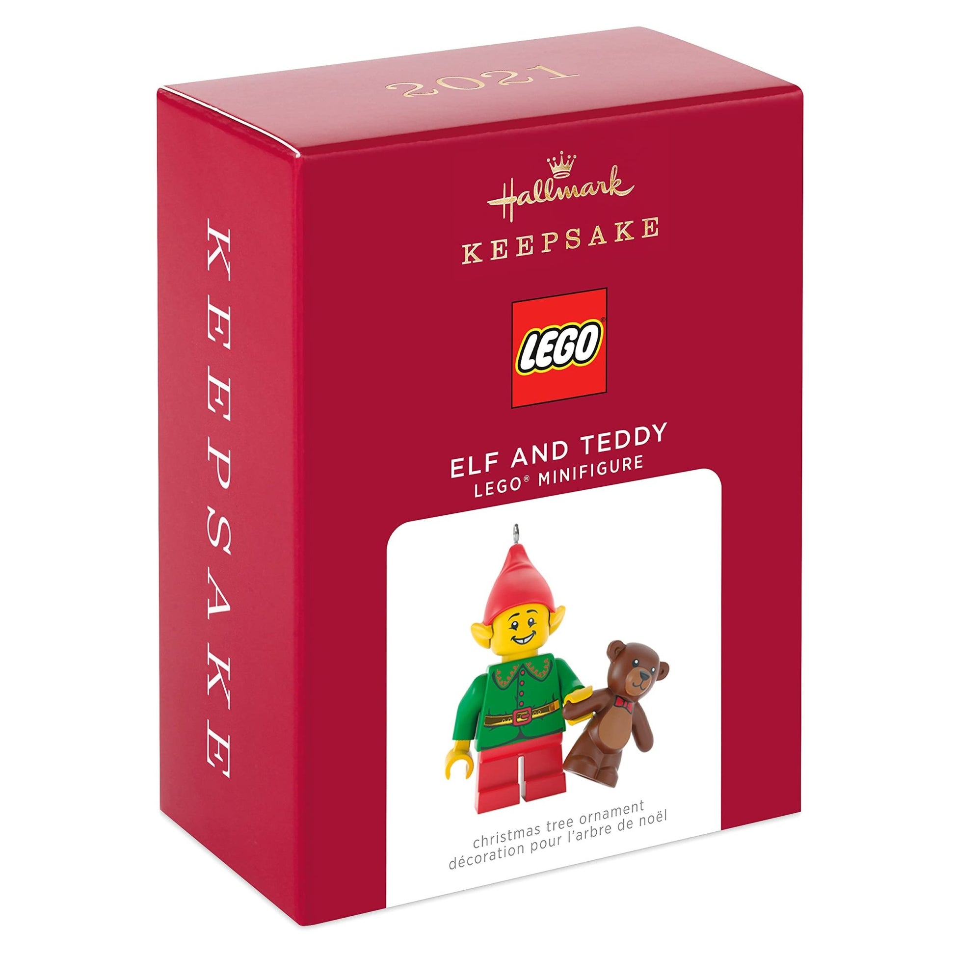 Hallmark Keepsake Christmas Ornament 2021, Lego Elf and Teddy Minifigure