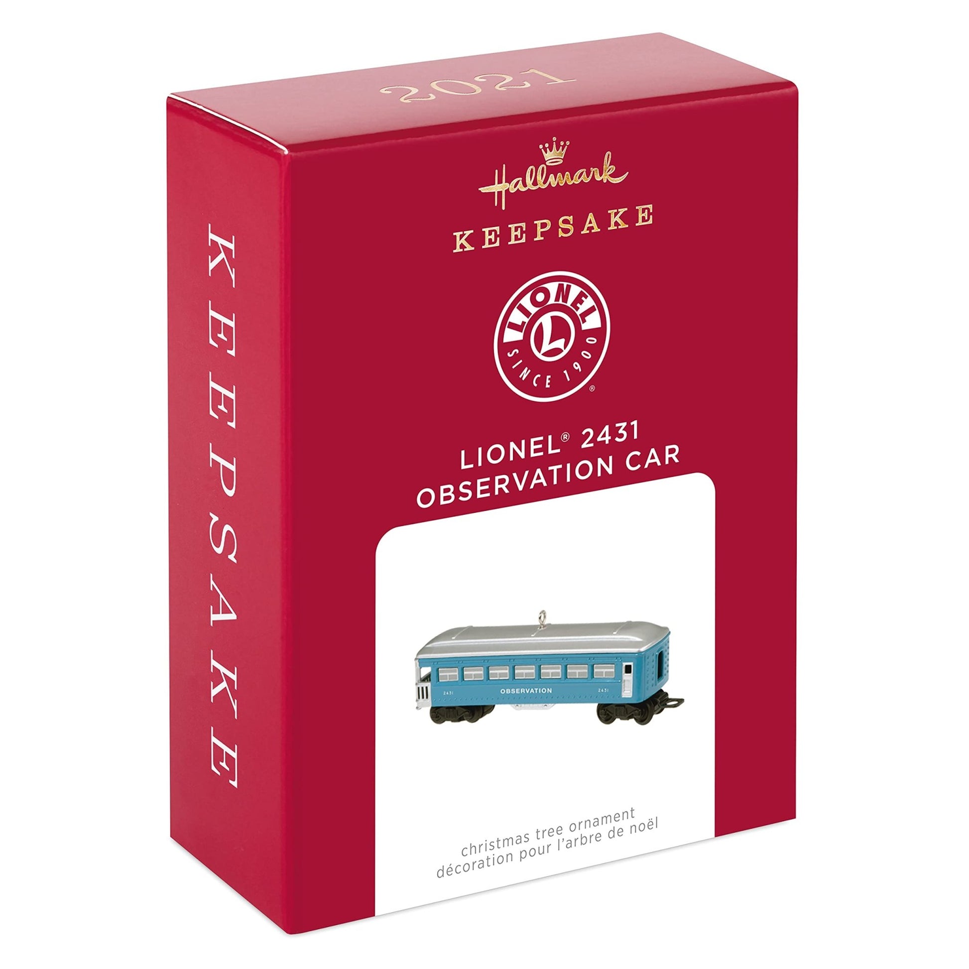 Hallmark Keepsake Christmas Ornament 2021, Lionel 2431 Observation Car, Metal