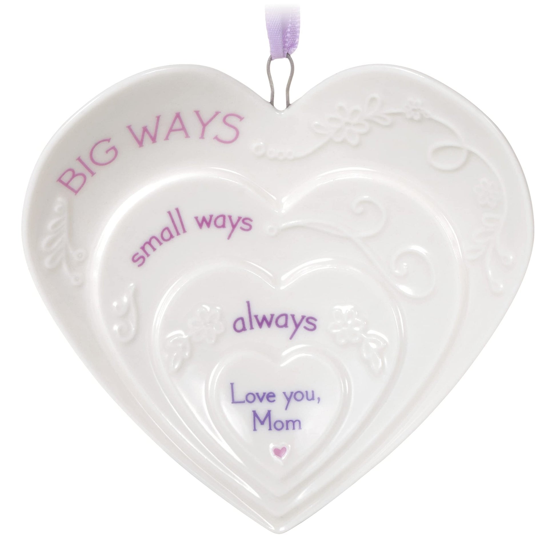 Hallmark Keepsake Christmas Ornament 2021, Love You, Mom Hearts, Porcelain