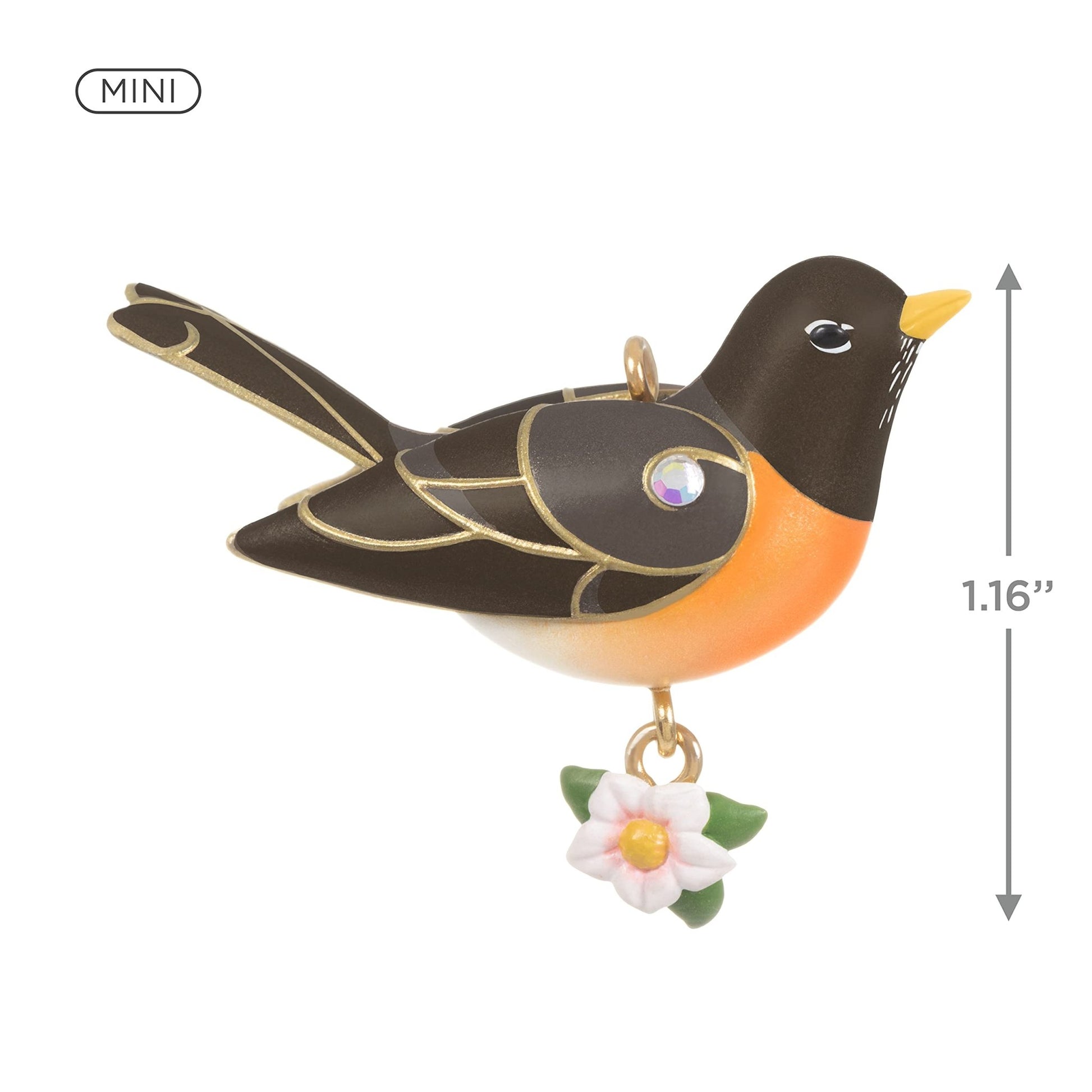 Hallmark Keepsake Christmas Ornament 2021, Mini Spring Robin, 1.16"