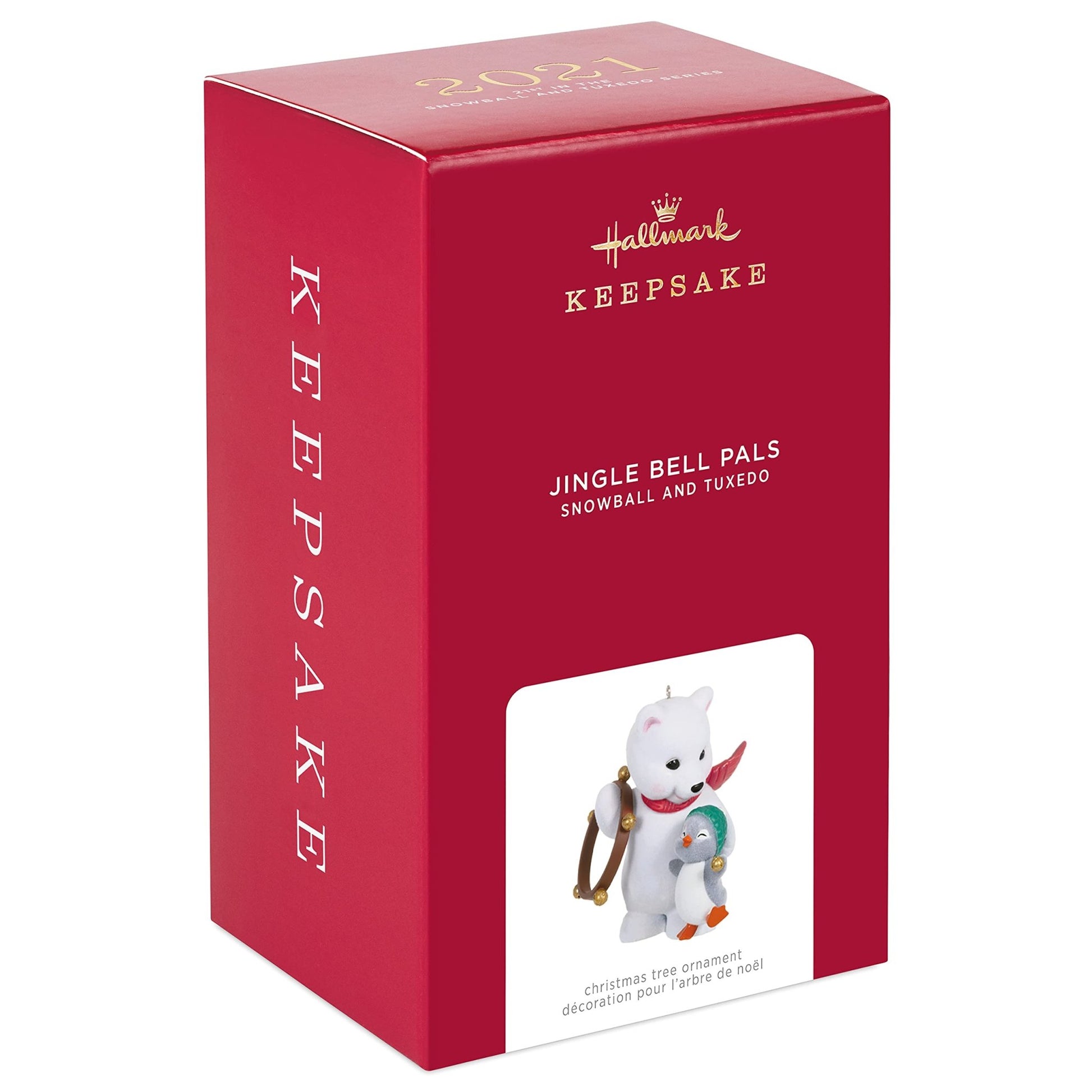 Hallmark Keepsake Christmas Ornament 2021, Snowball and Tuxedo Jingle Bell Pals