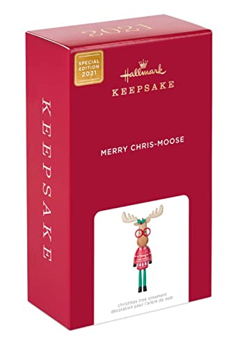 Hallmark Keepsake Christmas Ornament 2021, Special Edition Ornament: Merry Chris - Moose Limited Edition Series for Year 2021