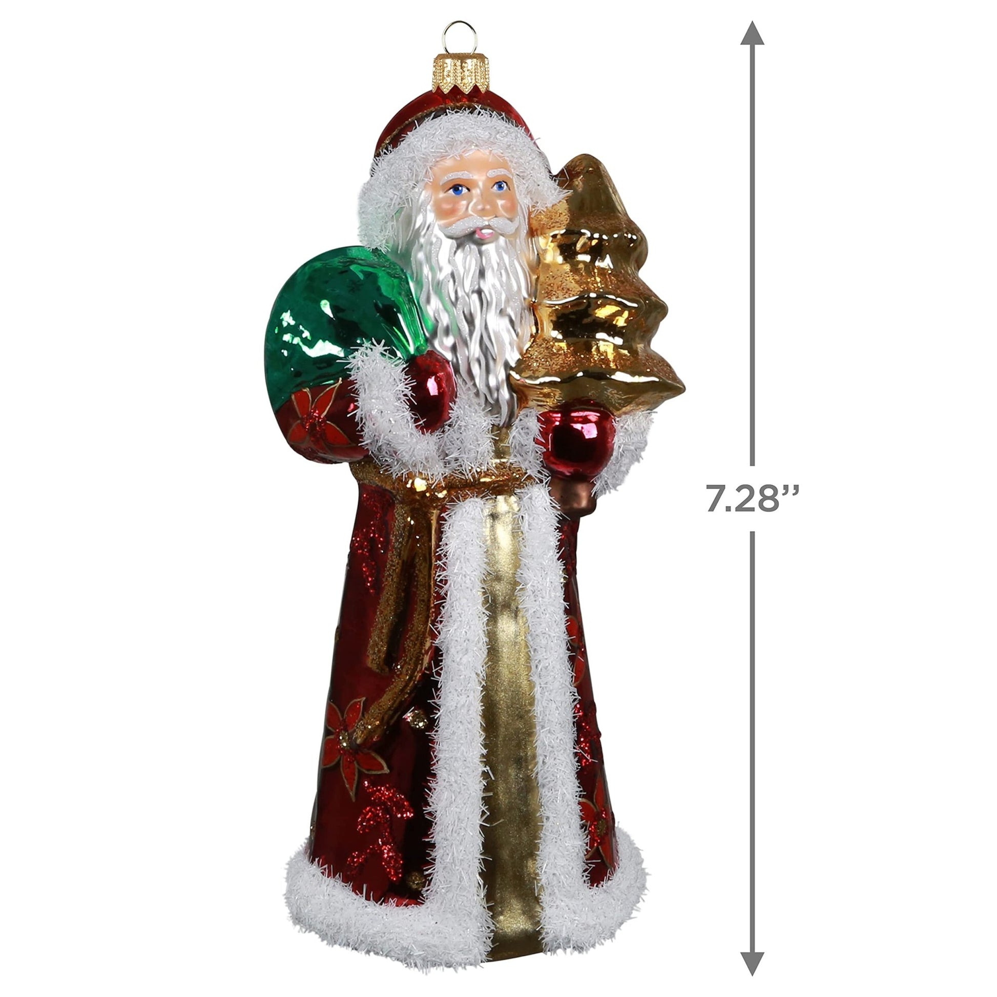 Hallmark Keepsake Christmas Ornament 2021, Sprightly Santa, Blown Glass