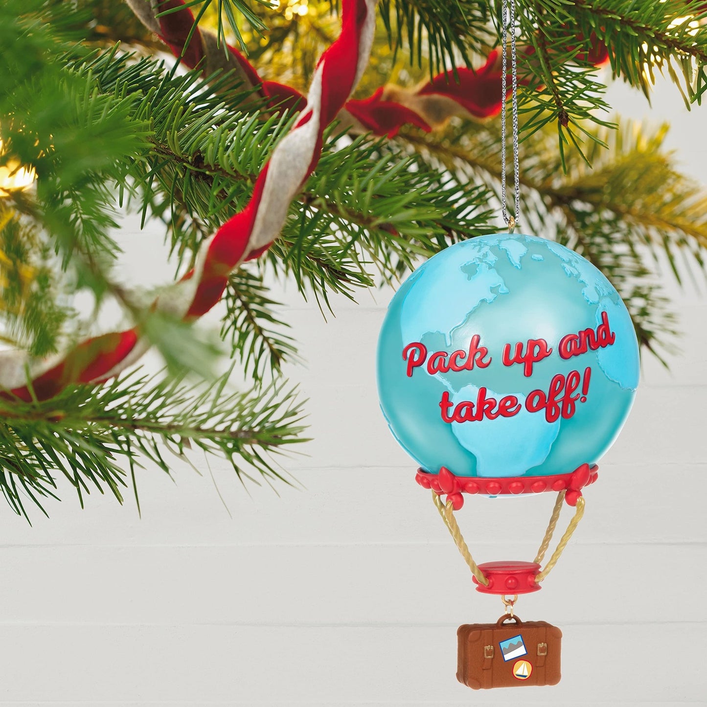 Hallmark Keepsake Christmas Ornament 2021, Up and Away Globe Hot Air Balloon Travel