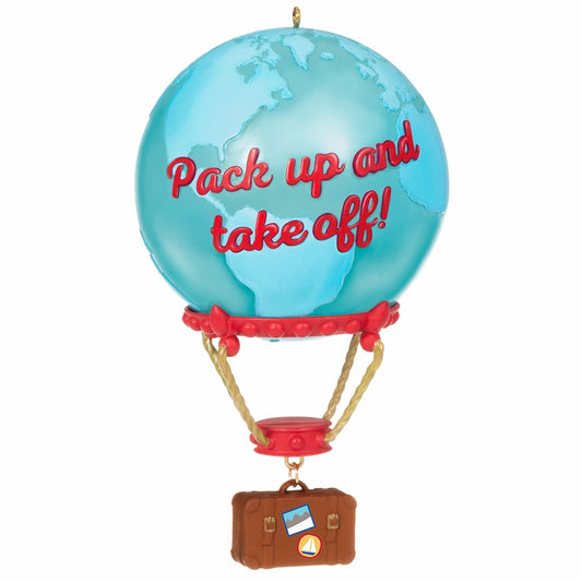 Hallmark Keepsake Christmas Ornament 2021, Up and Away Globe Hot Air Balloon Travel