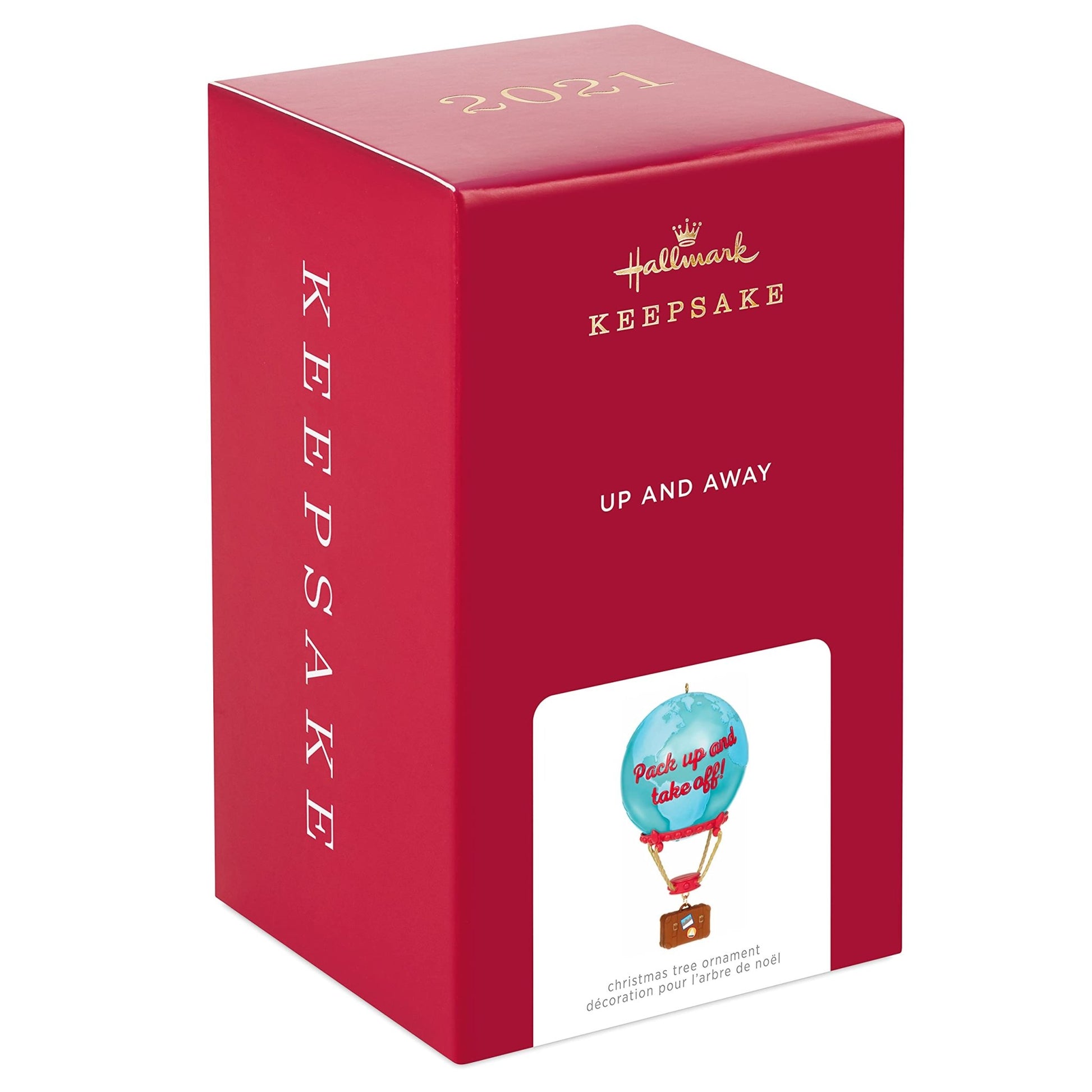 Hallmark Keepsake Christmas Ornament 2021, Up and Away Globe Hot Air Balloon Travel