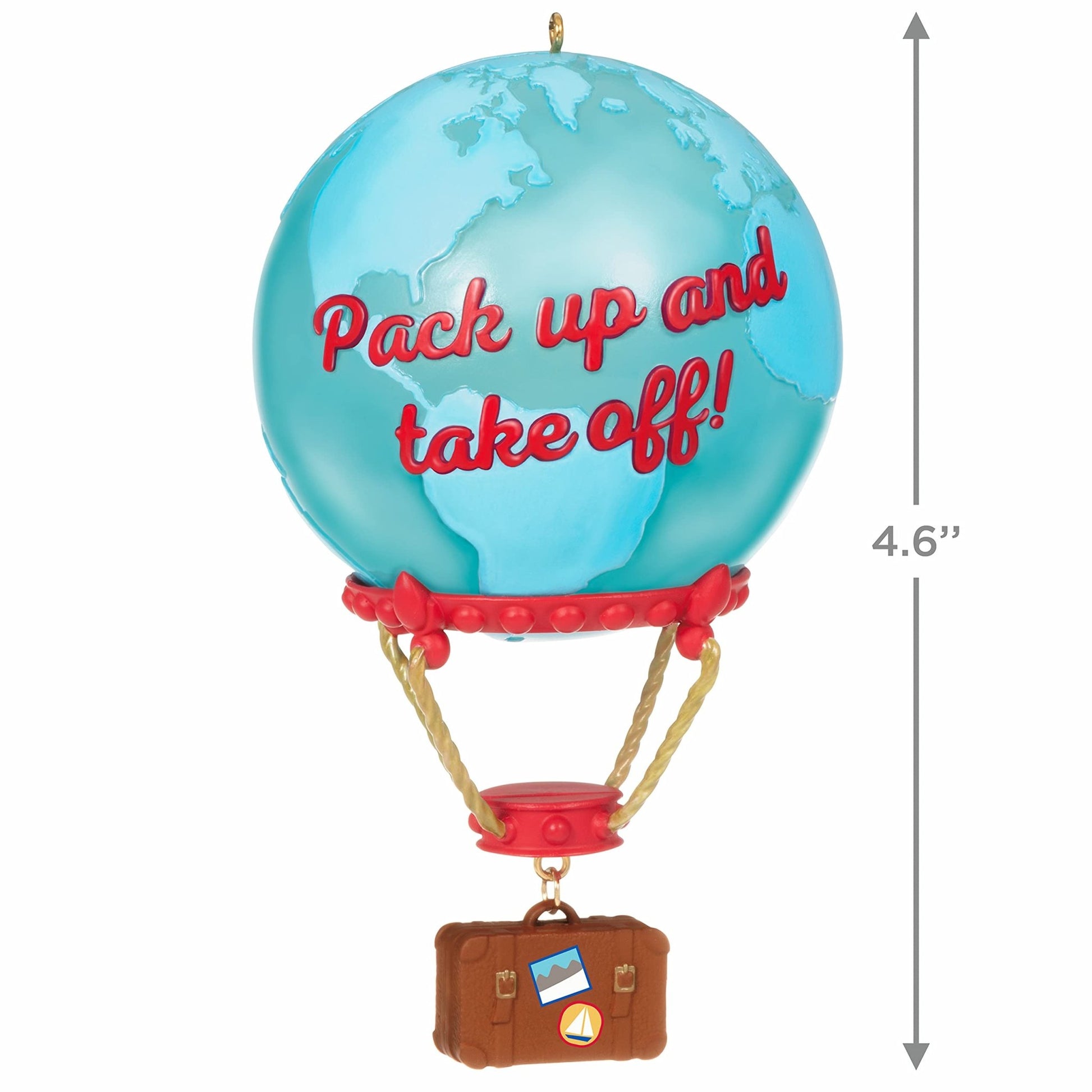 Hallmark Keepsake Christmas Ornament 2021, Up and Away Globe Hot Air Balloon Travel