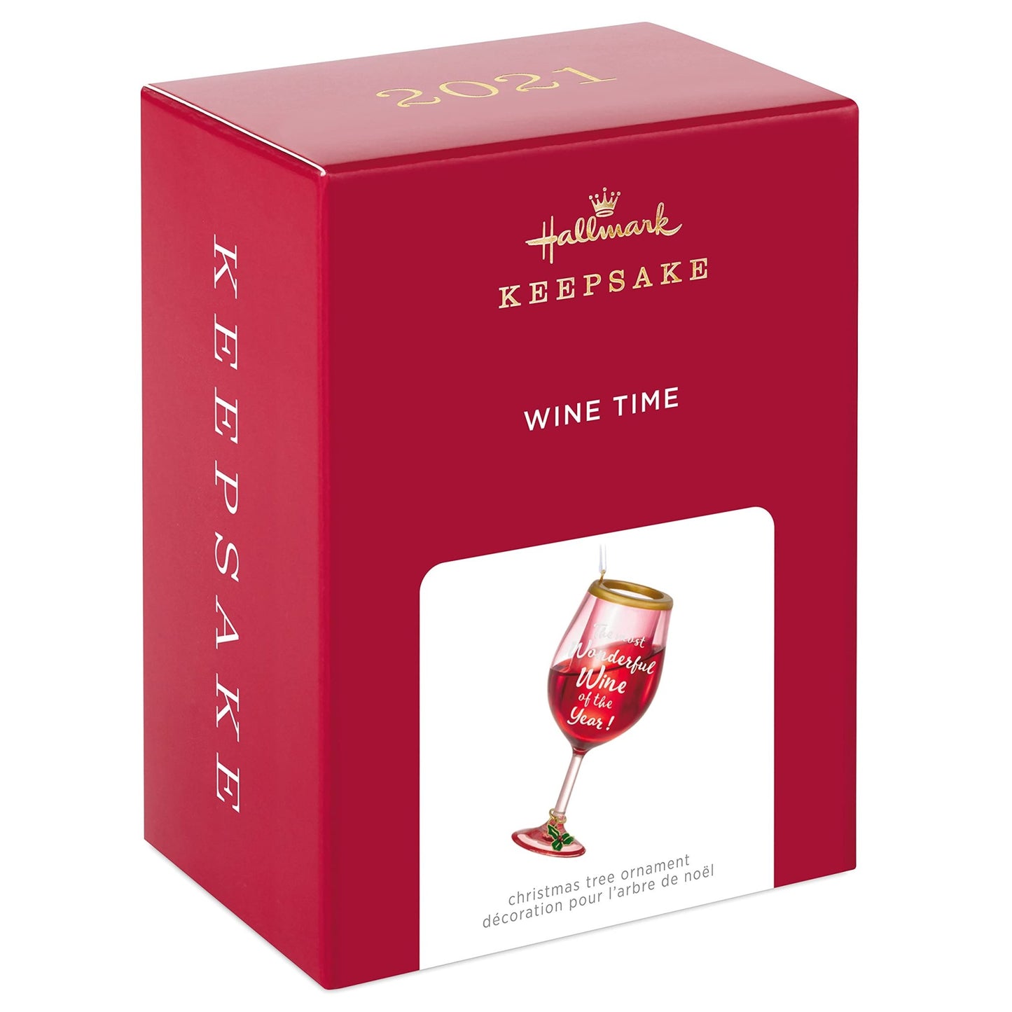 Hallmark Keepsake Christmas Ornament 2021, Wine Time Wine Glass