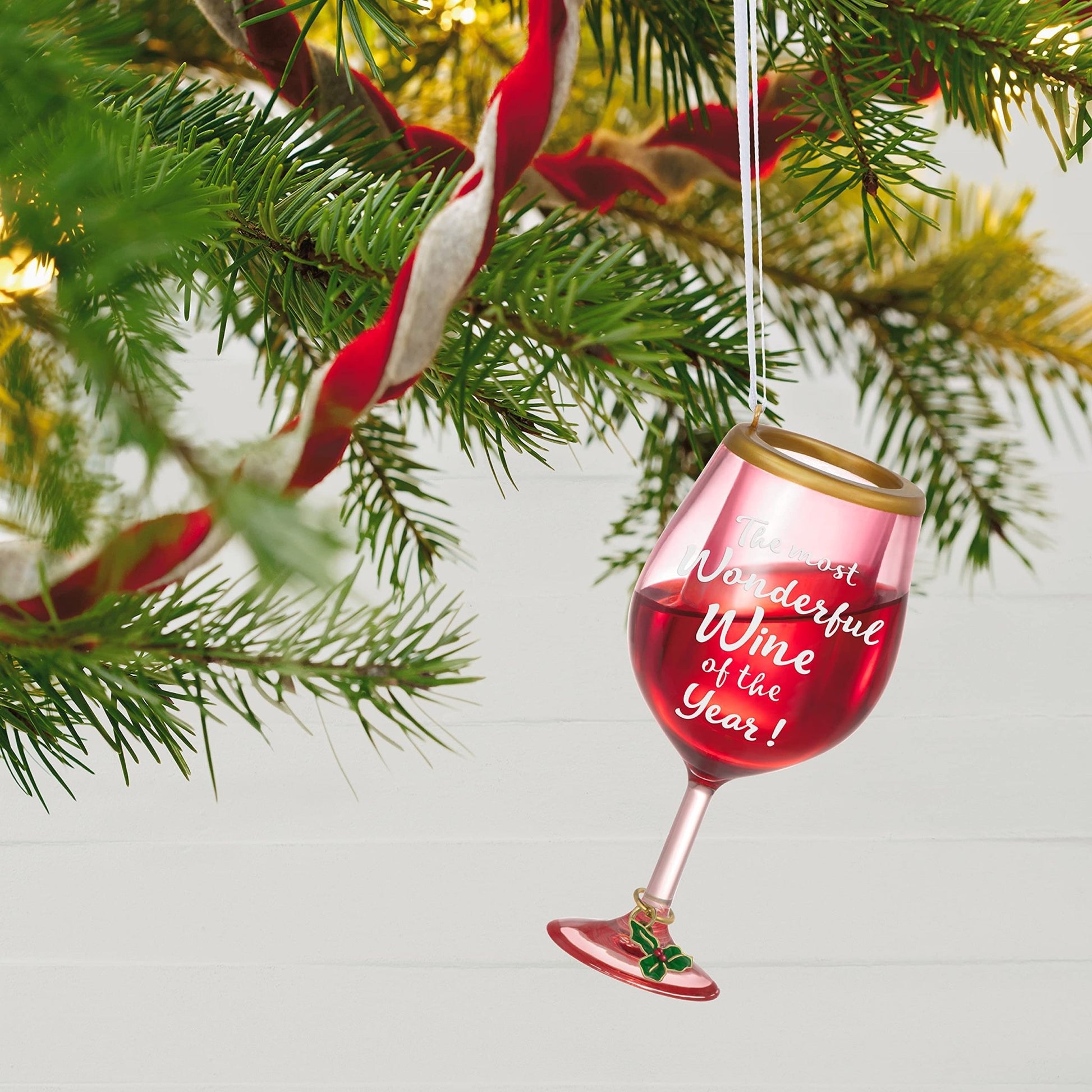 Hallmark Keepsake Christmas Ornament 2021, Wine Time Wine Glass