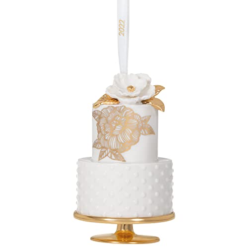 Hallmark Keepsake Christmas Ornament 2022, A Sweet Beginning Wedding Cake, Porcelain