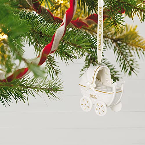 Hallmark Keepsake Christmas Ornament 2022, Baby's First Christmas Pram, Porcelain