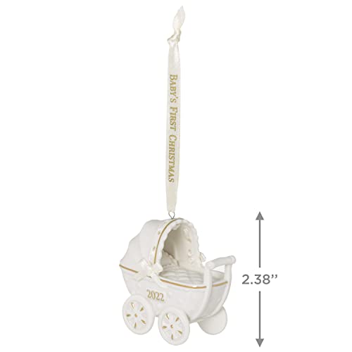 Hallmark Keepsake Christmas Ornament 2022, Baby's First Christmas Pram, Porcelain