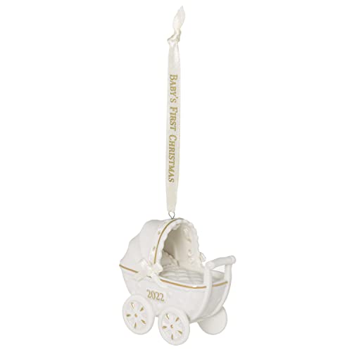 Hallmark Keepsake Christmas Ornament 2022, Baby's First Christmas Pram, Porcelain