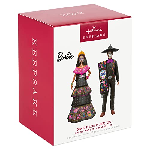 Hallmark Keepsake Christmas Ornament 2022, Barbie and Ken D?¡a De Los Muertos, Set of 2