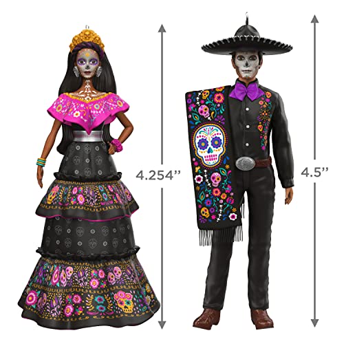 Hallmark Keepsake Christmas Ornament 2022, Barbie and Ken D?¡a De Los Muertos, Set of 2