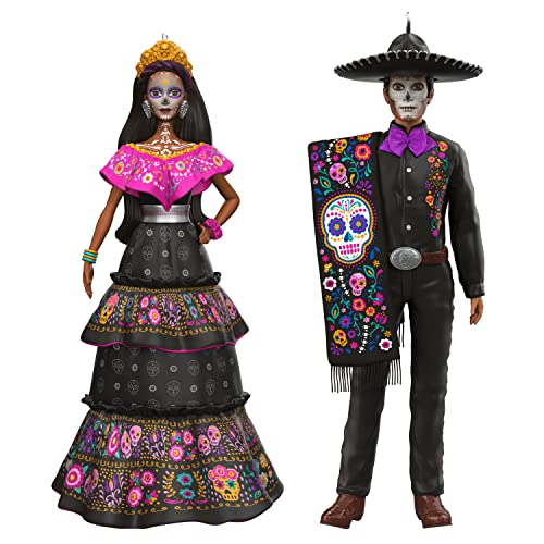 Hallmark Keepsake Christmas Ornament 2022, Barbie and Ken D?¡a De Los Muertos, Set of 2